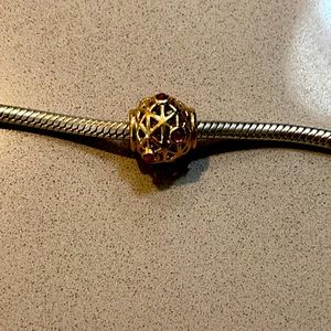 Pandora 14k garnet charm